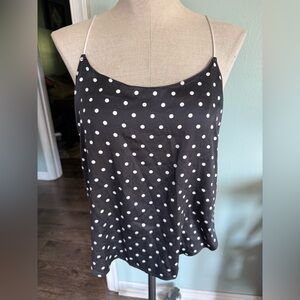 NWT Victorias Secret Black White Polka Dot Babydoll Pajama Top Size Medium